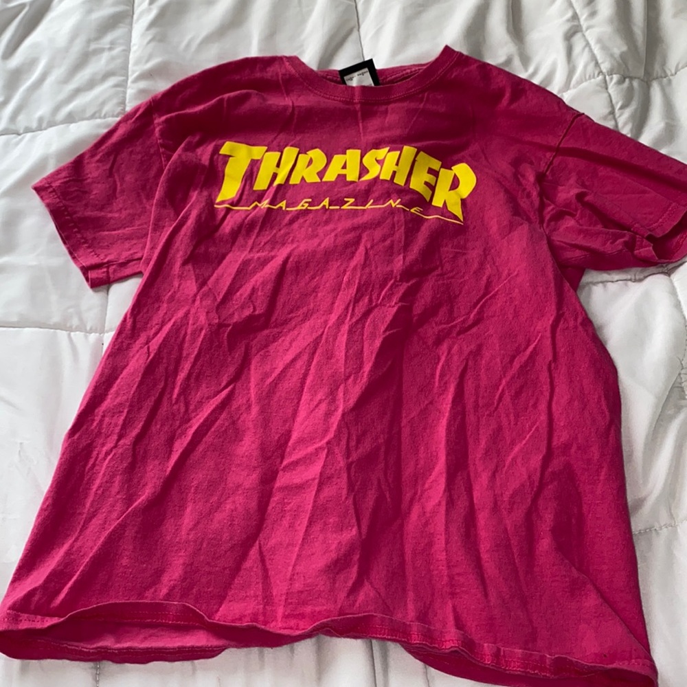 Hot pink comfy T-shirt.